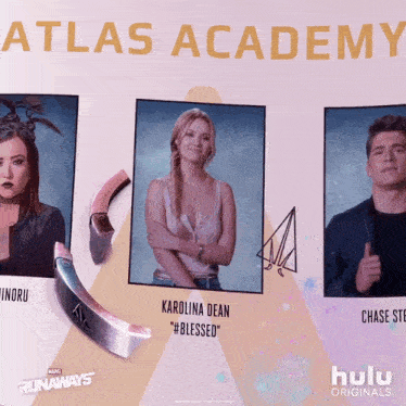 a poster for hulu originals shows karolina dean
