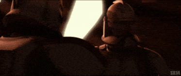 two clone troopers are standing next to each other with sr14 written in the bottom right corner