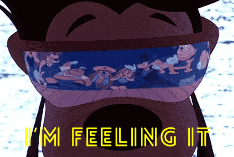 a cartoon character wearing sunglasses with the words i 'm feeling it below it