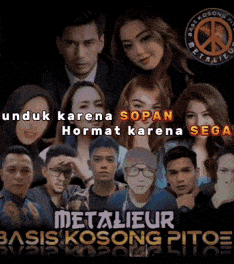 a poster for metalieur basis kosong pitoe with a peace sign