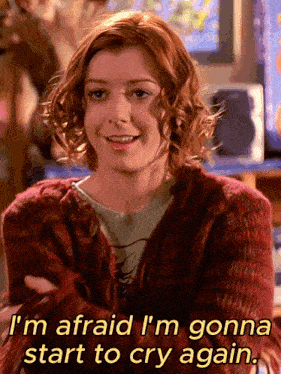 a woman says i 'm afraid and i 'm gonna start to cry again