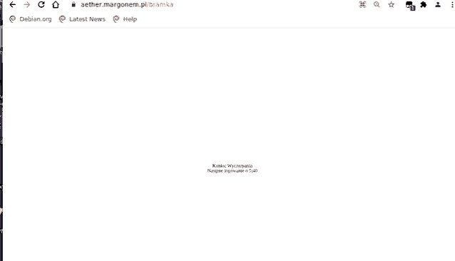 a screenshot of a website called aether.margonem.pl/bramka