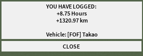a sign that says you have logged +8.75 hours +1320.97 km