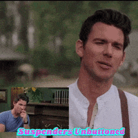 a man is suspenders unbuttoned in a cartoon