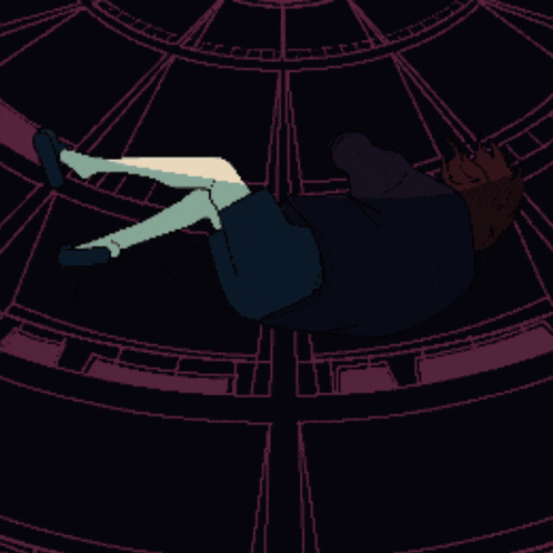 a pixel art drawing of a person falling down