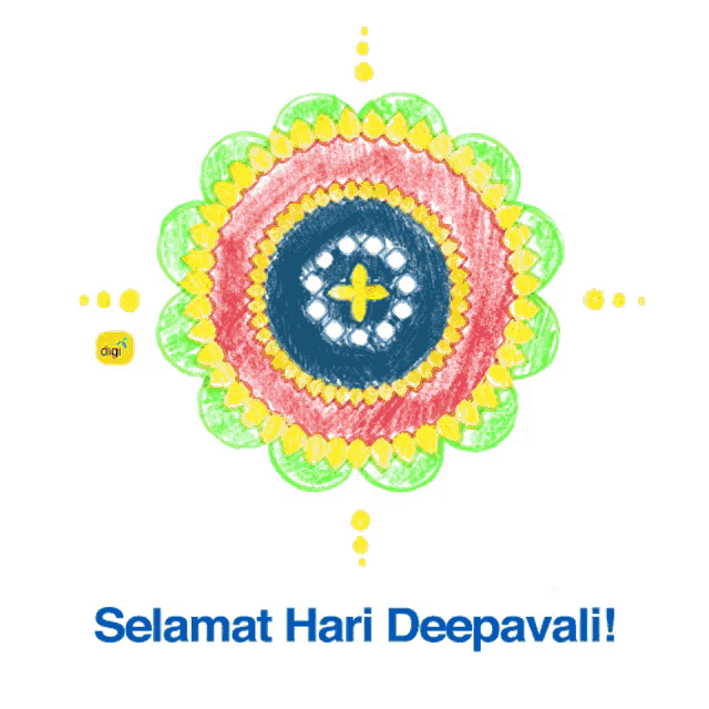 a drawing of a flower with the words selamat hari deepavali