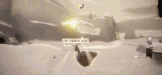 a screenshot of a video game with the words aqui tenemos la luz at the top