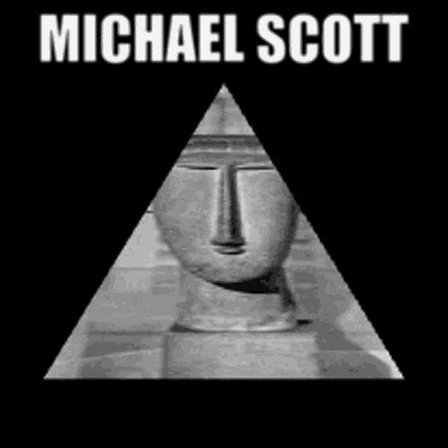 a pyramid with a face on it and the name michael scott