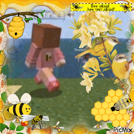a picture of bees and flowers with the words bee afraid below it