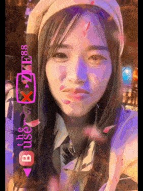 a drawing of a girl with a red x on her face