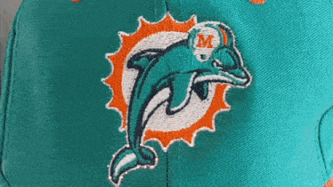 a miami dolphins hat has a dolphin embroidered on the front