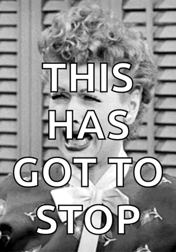a black and white photo of a woman with the words " this has got to stop " above her