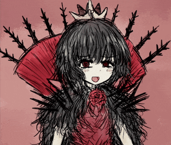 a drawing of a girl wearing a crown and a red dress