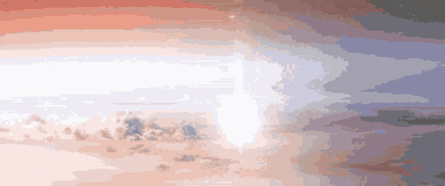 the sun is shining through the clouds in a pixel art painting