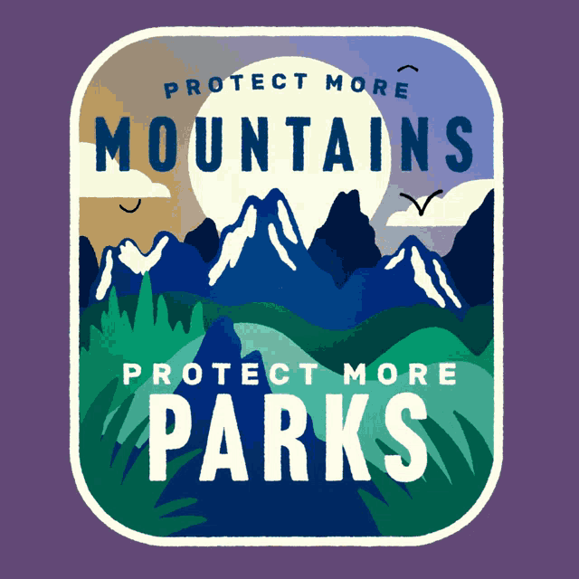 a sticker that says " protect more parks " on it