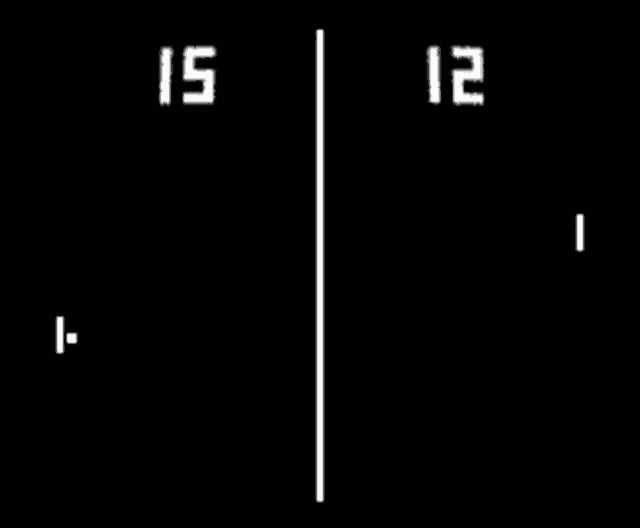 a game of ping pong with the numbers 15 and 12 on the screen