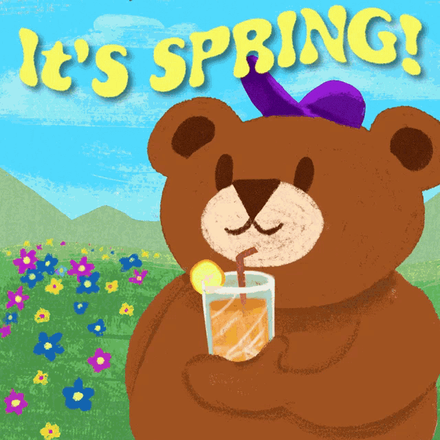 First Day Of Spring Its Spring GIF - First Day Of Spring Its Spring Bear GIFs
