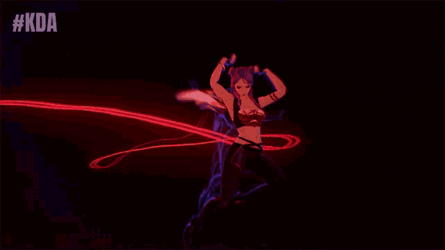 a video game character is flying through the air with a purple and red background
