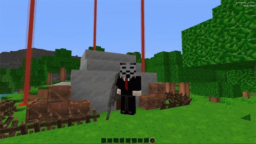 Anonymous Skin Minecraft Walking GIF - Anonymous Skin Minecraft Walking Rifle GIFs