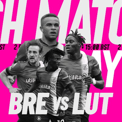 a poster for a soccer game that says ' bre vs lut ' on it
