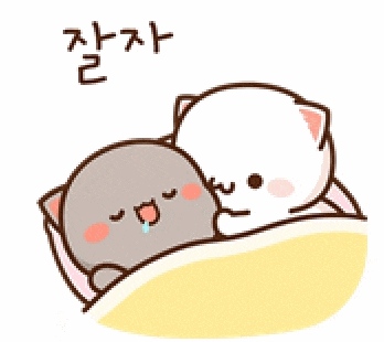 a couple of cats laying on top of each other with a heart above them