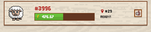 a screenshot of a game with a sheep and a ready button