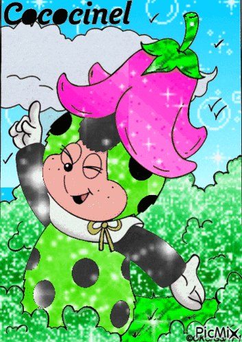 a cartoon drawing of a ladybug with the name cococinel on the bottom