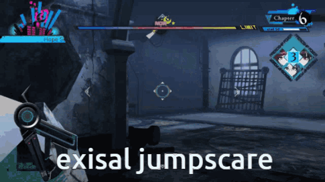 a screenshot of a video game with the words exisal jumpscare on the bottom