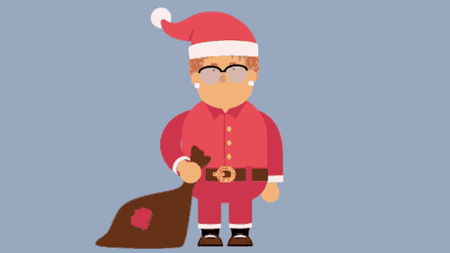 a cartoon of a woman dressed as santa claus