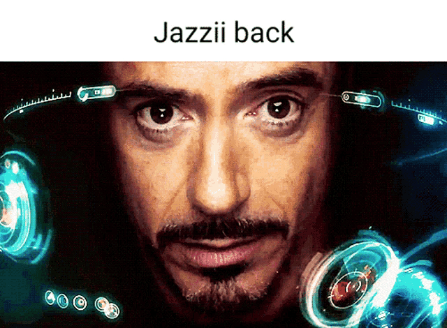 a picture of a man with the words jazzii back above him