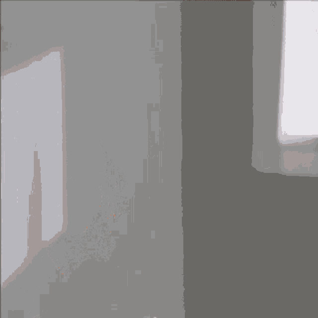 a woman is looking at herself in the mirror and making a funny face