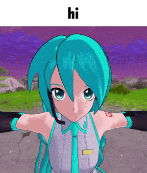 hatsune miku is a cartoon character with blue hair