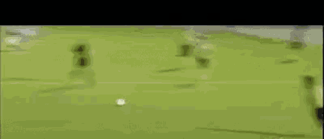 a group of soccer players are playing on a field