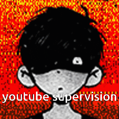 a black and white drawing of a boy with the words youtube supervision written on it .