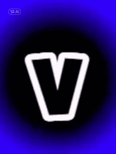 a purple background with a white letter v in the center