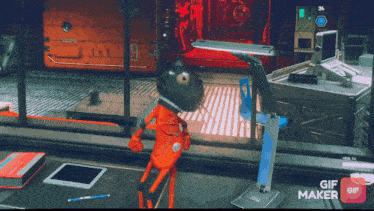 a gif maker app is being used to make a gif of a robot