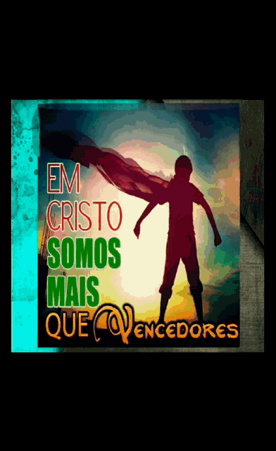 a poster with a boy and the words em cristo somos mais que vencedores