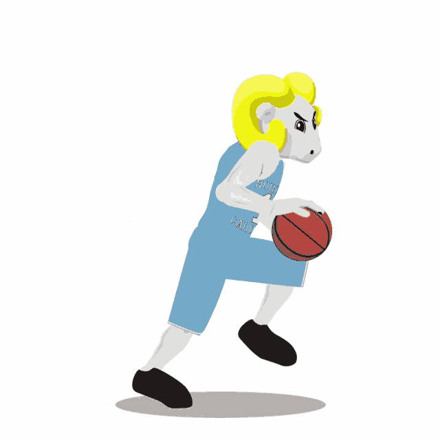 a mascot for the north carolina basketball team is dunking a basketball