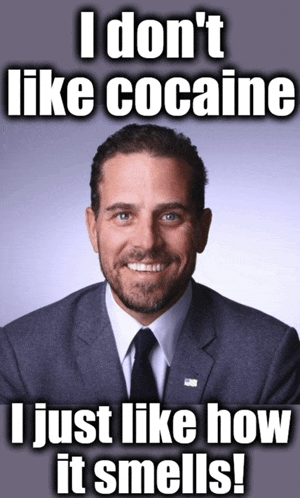 a man in a suit and tie with a caption that says " i don 't like cocaine "