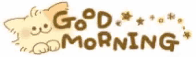 a picture of a cat with the words good morning on it
