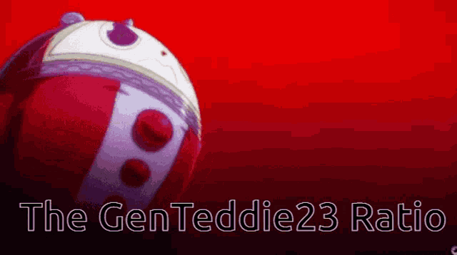 a red background with the genteddie23 ratio written in white letters