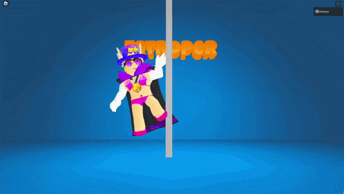 a cartoon character is standing on a pole in front of a sign that says tupper