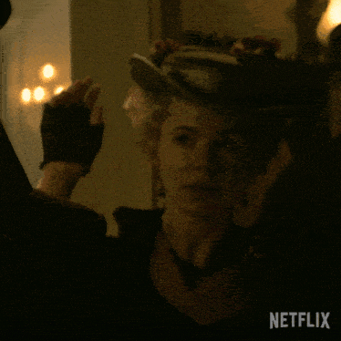 a woman in a hat says i have to be back in an hour on netflix