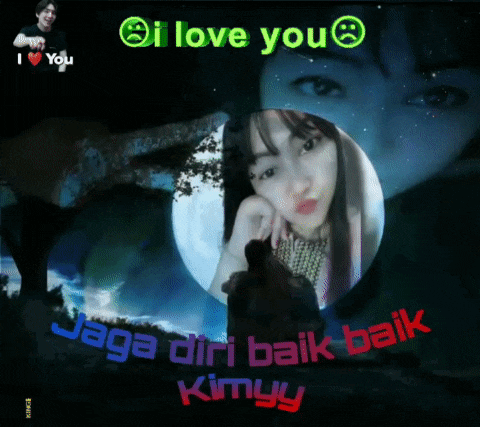a picture of a girl with the words i love you on top