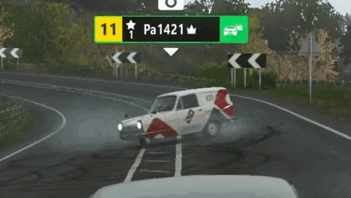 a domino 's pizza van is on the road