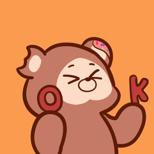 a teddy bear with a cupcake on its head is giving a thumbs up sign