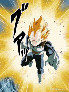 a cartoon character is flying through the air with the website clideo.com in the lower right corner