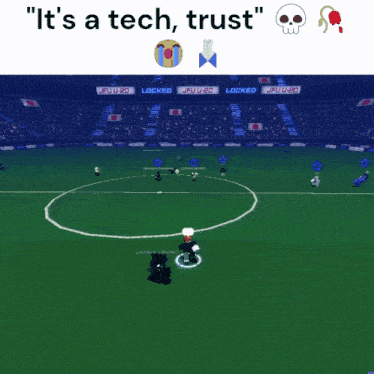 a picture of a soccer field with the words " it 's a tech trust "
