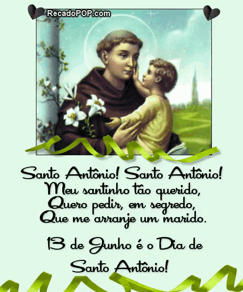 a picture of a man holding a child with the date 13 de junho on the bottom