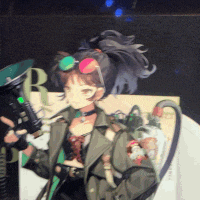a girl with a ponytail and sunglasses is holding a remote control